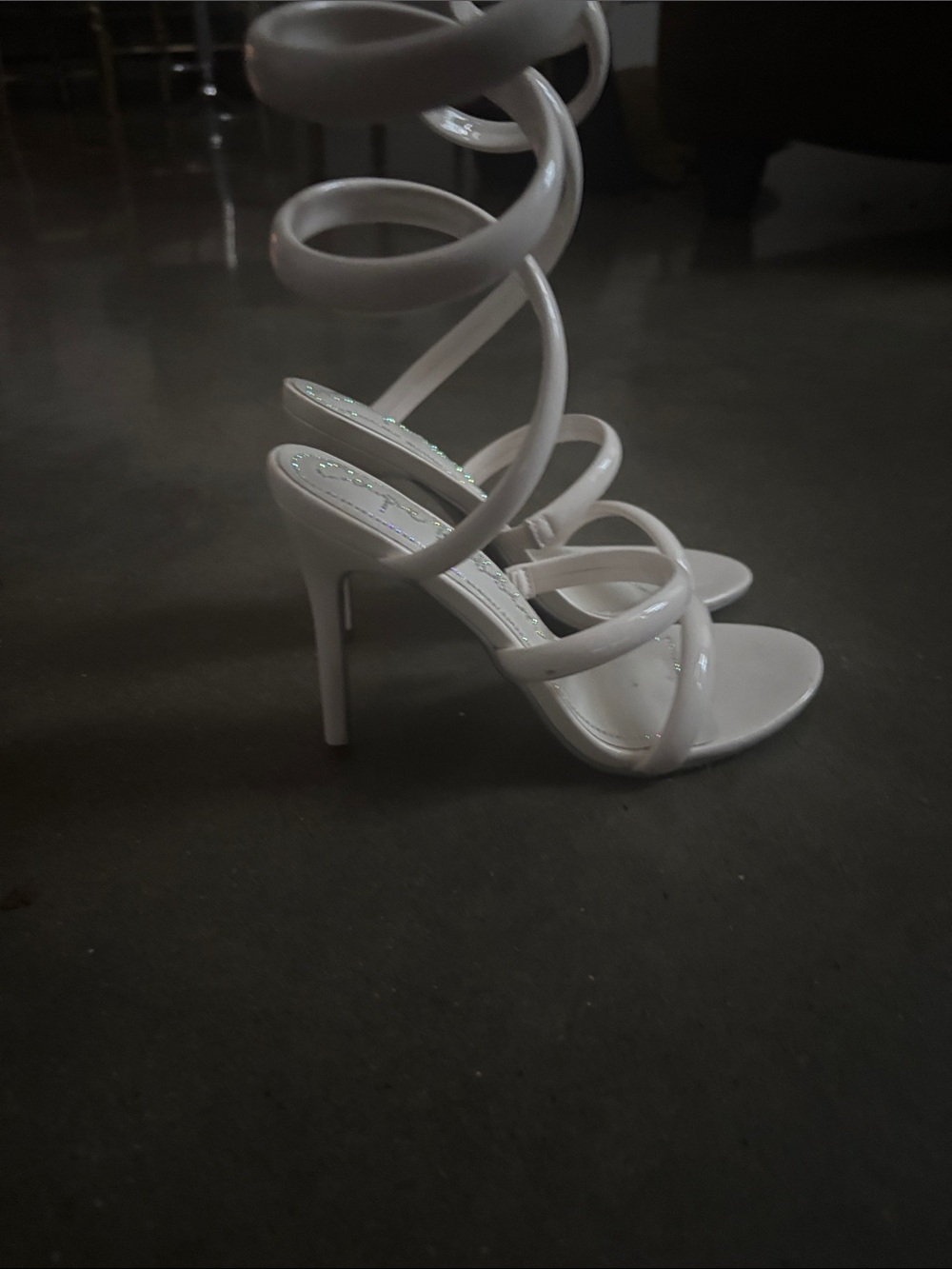 Cape Robbin Cream Spiral Wrap Stiletto Sandals